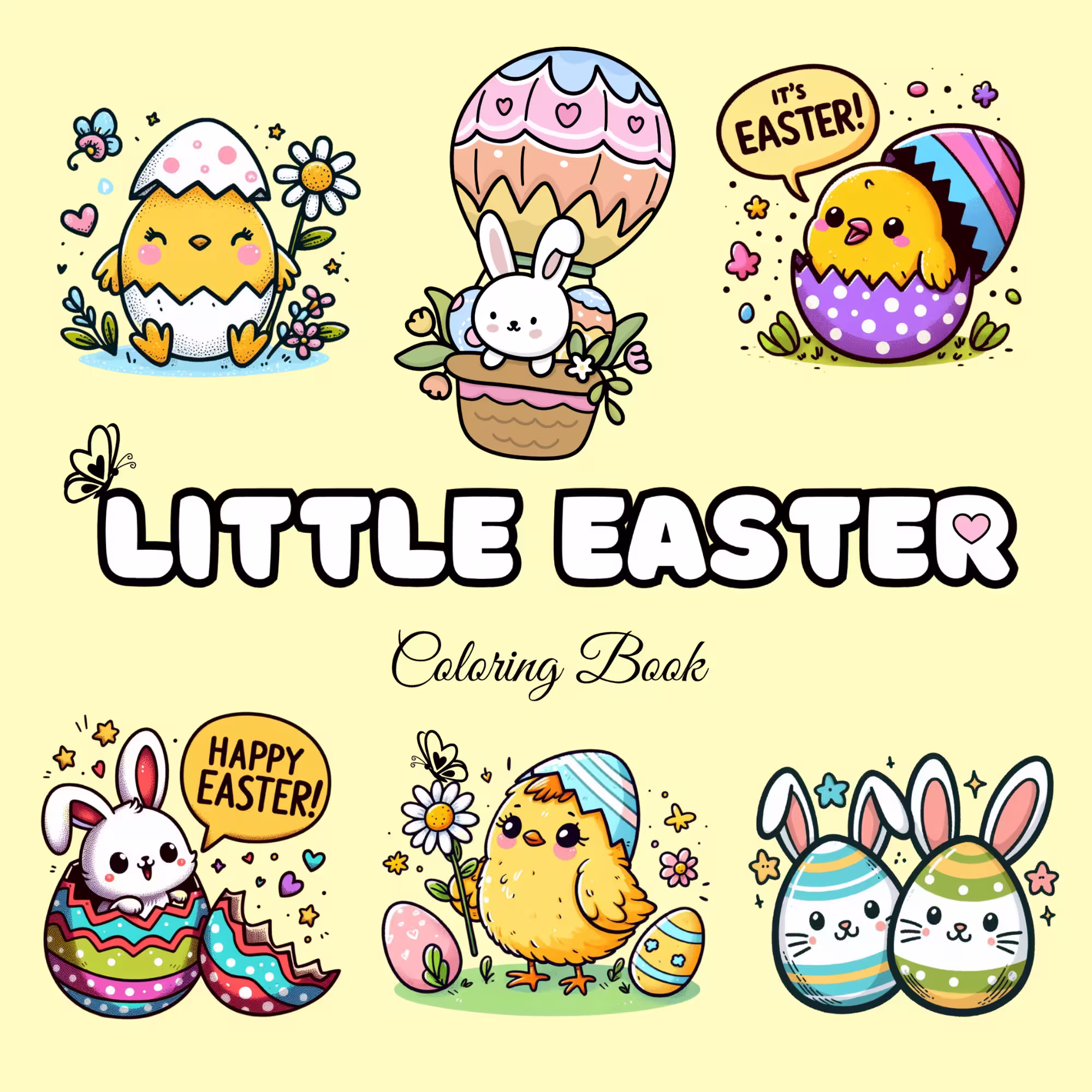 little easter bunnies friends cute coloring book available at amazon